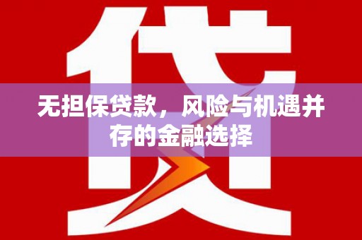 廉江无担保贷款，风险与机遇并存的金融选择