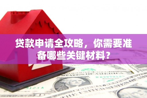 廉江贷款申请全攻略，你需要准备哪些关键材料？