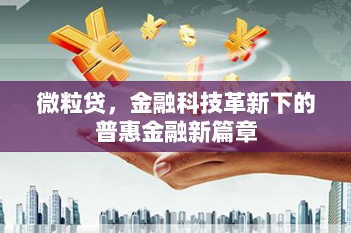 廉江微粒贷，金融科技革新下的普惠金融新篇章