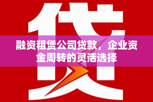廉江融资租赁公司贷款，企业资金周转的灵活选择
