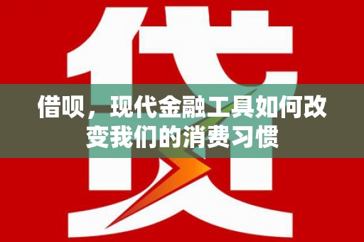 廉江借呗，现代金融工具如何改变我们的消费习惯