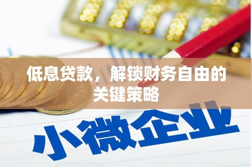 廉江低息贷款，解锁财务自由的关键策略