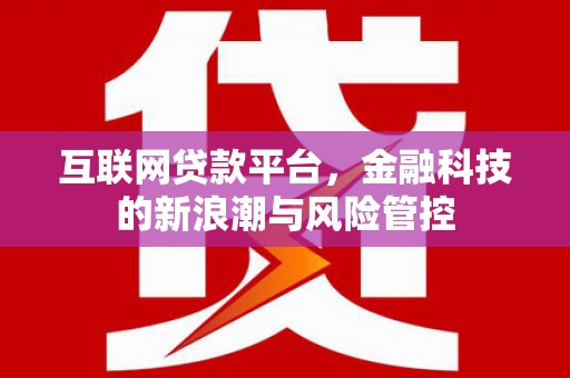廉江互联网贷款平台，金融科技的新浪潮与风险管控