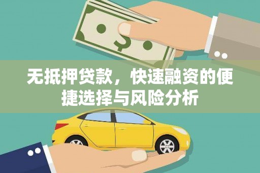 廉江无抵押贷款，快速融资的便捷选择与风险分析