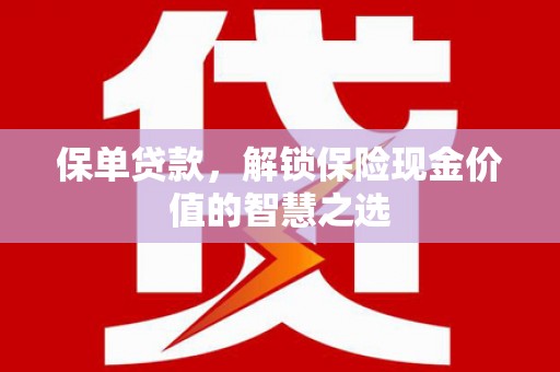 廉江保单贷款，解锁保险现金价值的智慧之选