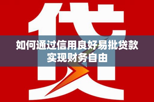 廉江如何通过信用良好易批贷款实现财务自由