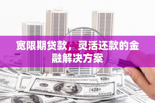 廉江宽限期贷款，灵活还款的金融解决方案