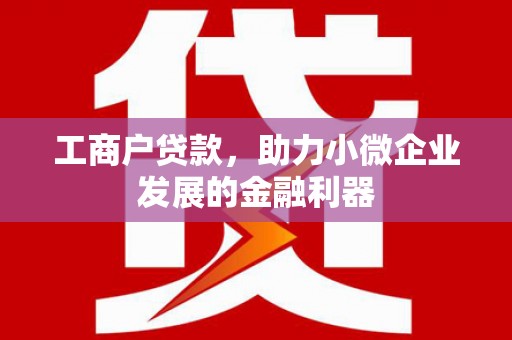 廉江工商户贷款，助力小微企业发展的金融利器