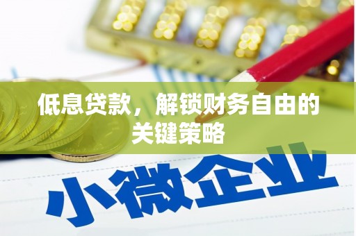 廉江低息贷款，解锁财务自由的关键策略
