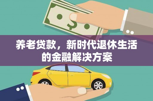 廉江养老贷款，新时代退休生活的金融解决方案