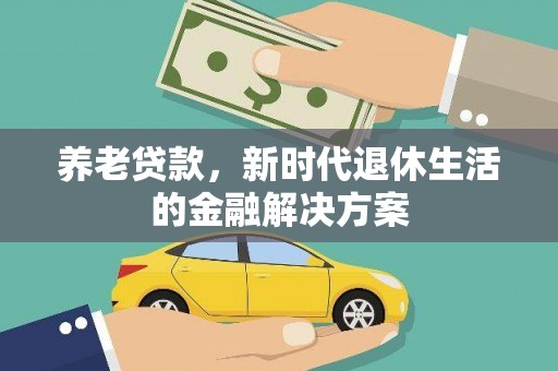 廉江养老贷款，新时代退休生活的金融解决方案
